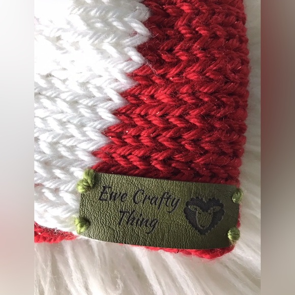 Festive Green and Red Knitted Sparkle Headband, Ear-warmer, Handmade, New - Picture 6 of 7